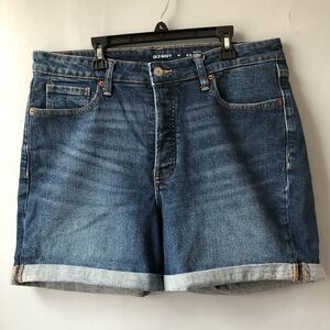Old Navy Women’s O.G. Straight High Rise Denim Shorts Button fly-size 14
